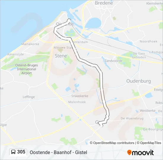 305 Bus Line Map