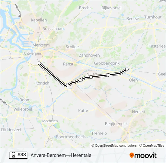 S33 Train Line Map