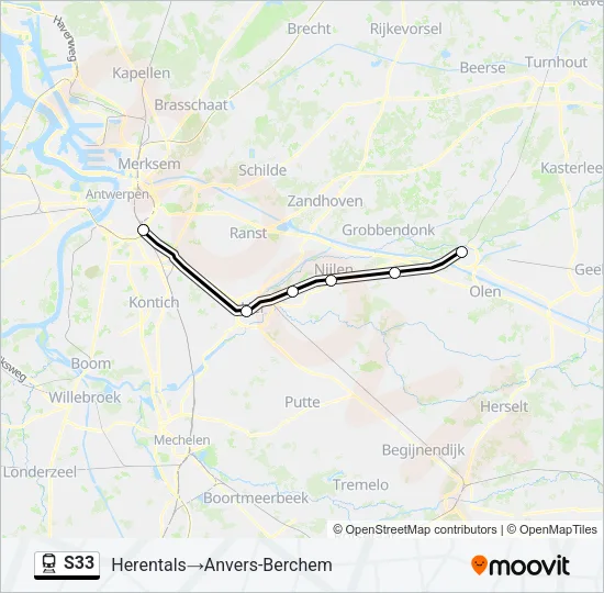 S33 Train Line Map