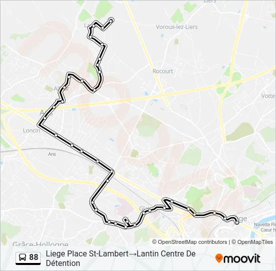 88 Bus Line Map