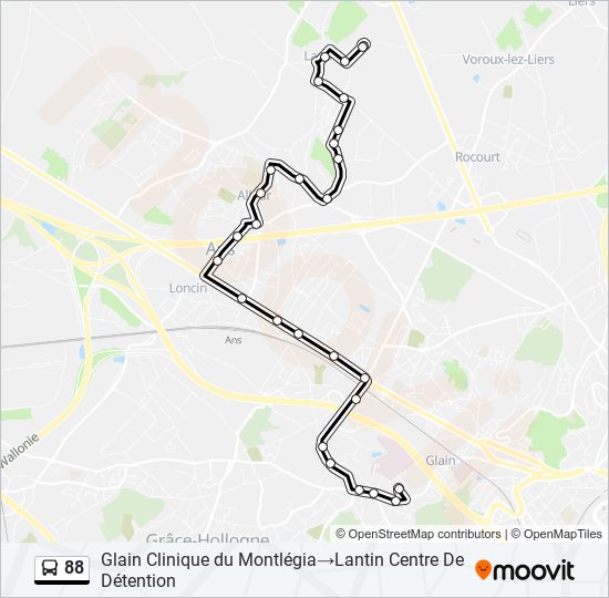 88 bus Line Map