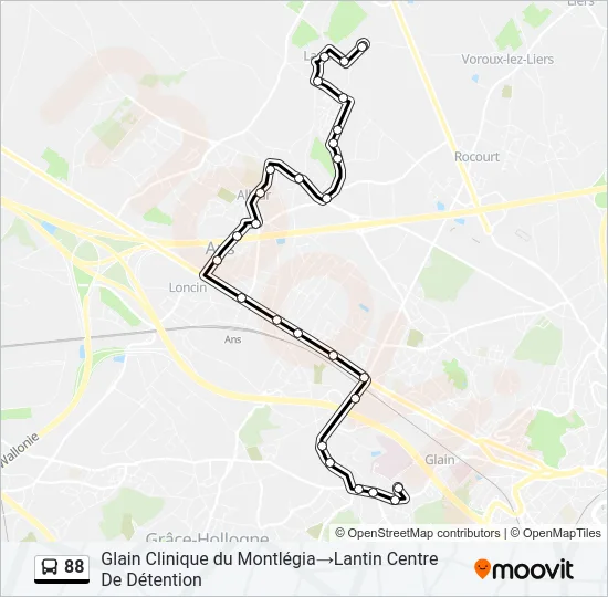 88 Bus Line Map