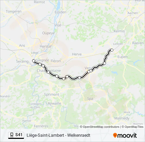 Trein S41 lijnkaart