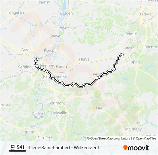 S41 Train Line Map