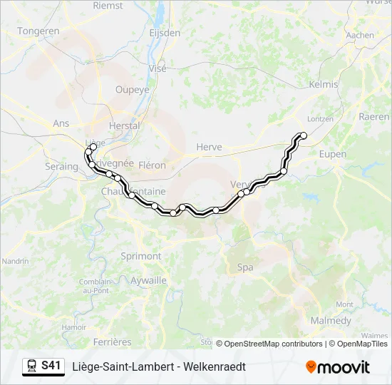 S41 Train Line Map