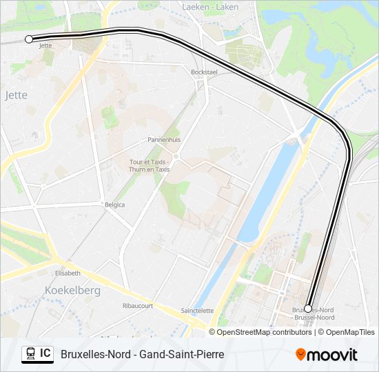 Plan de la ligne IC de train