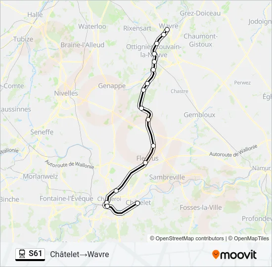 S61 Train Line Map