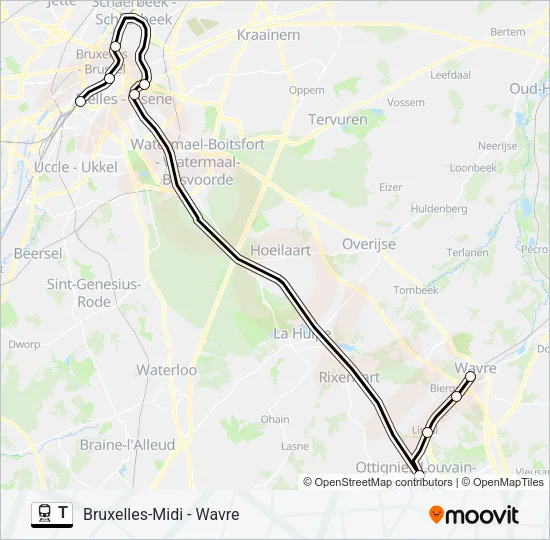 T Train Line Map