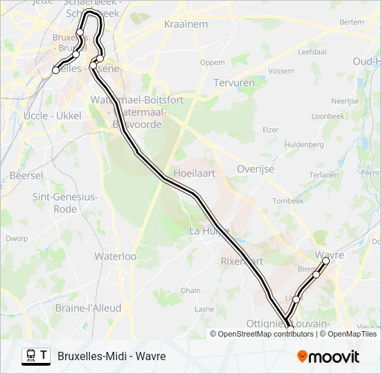 T Train Line Map