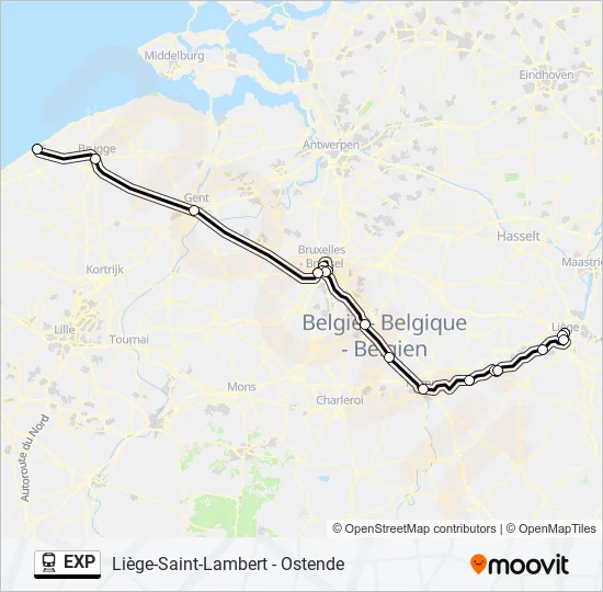 EXP Train Line Map