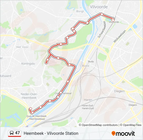 47 Bus Line Map