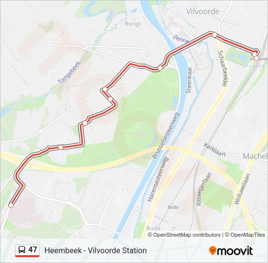 47 Bus Line Map