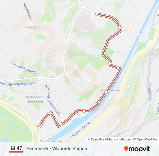 47 Bus Line Map