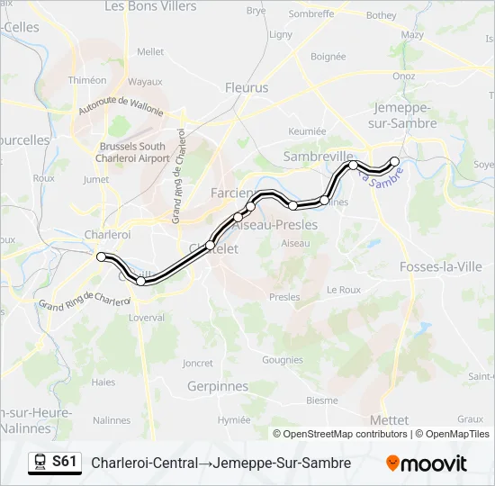 S61 Train Line Map