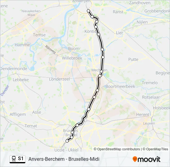S1 Train Line Map