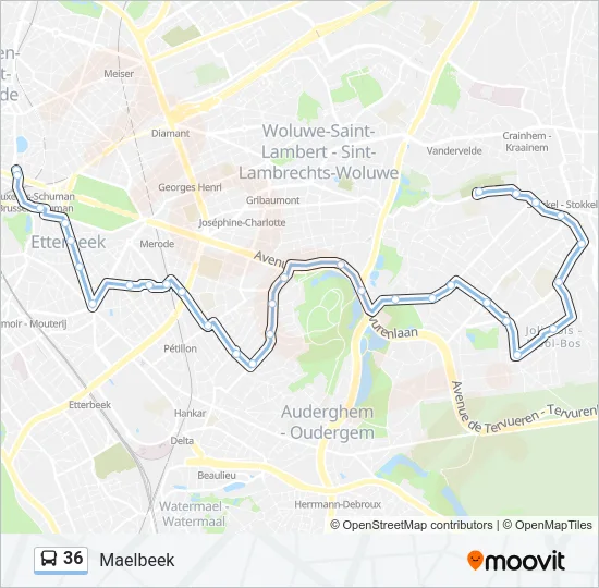 36 Bus Line Map