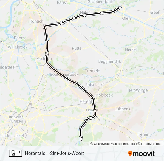 P Train Line Map