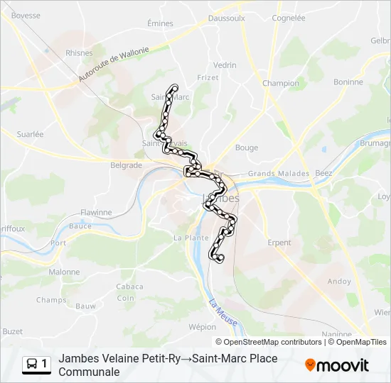 1 Bus Line Map