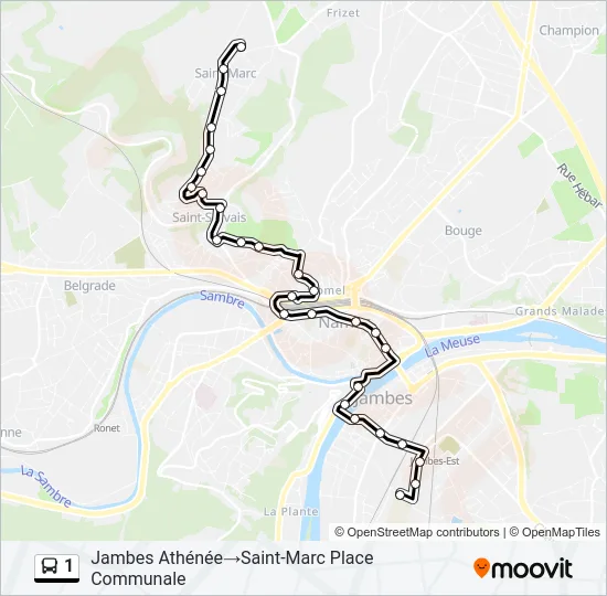 1 Bus Line Map