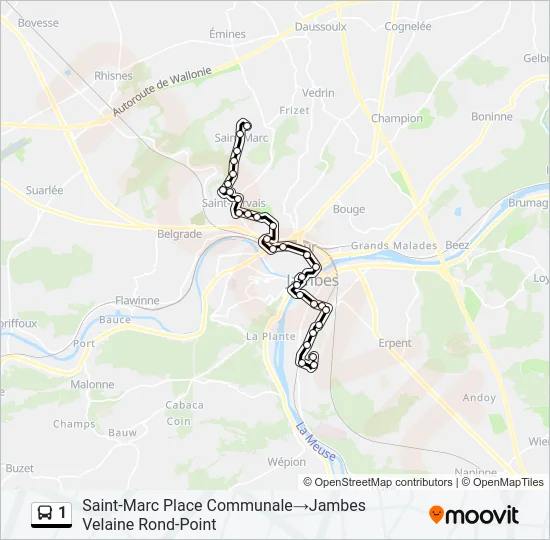 1 Bus Line Map