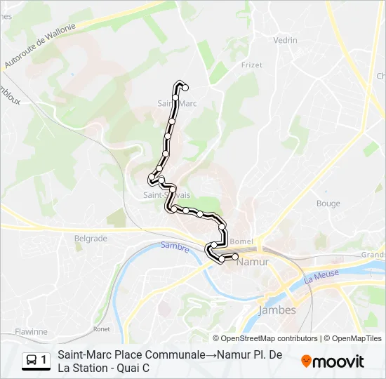 1 Bus Line Map