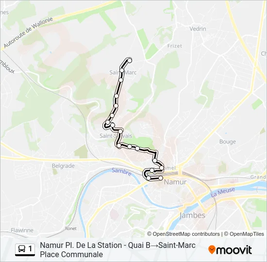 1 Bus Line Map