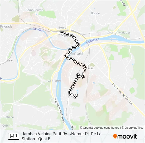 1 Bus Line Map