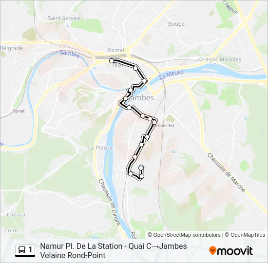 1 Bus Line Map