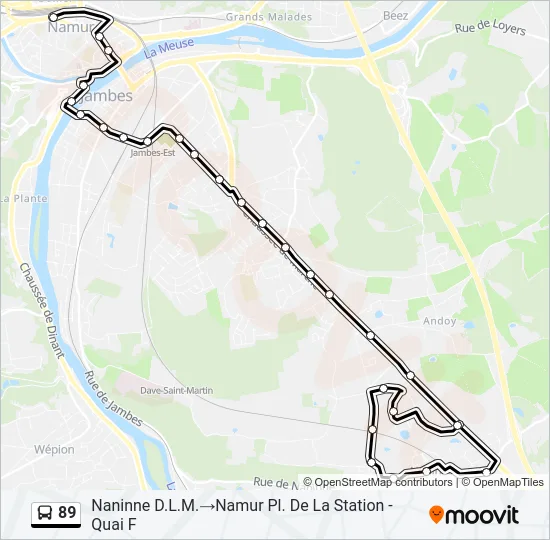 89 Bus Line Map