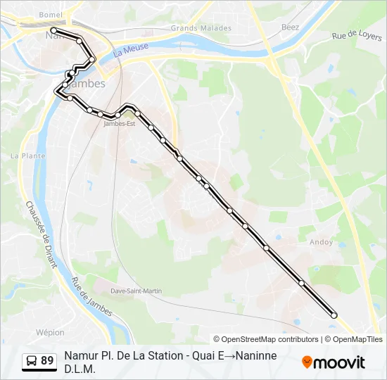 89 Bus Line Map