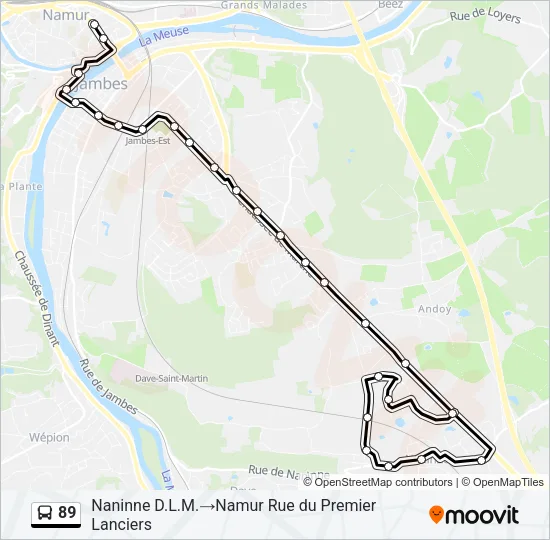 89 Bus Line Map