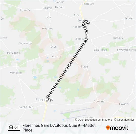 61 Bus Line Map