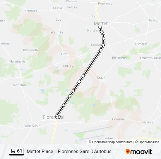 61 Bus Line Map