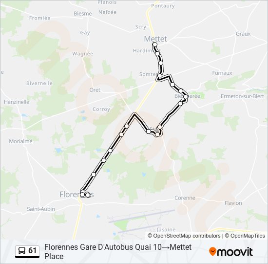 61 bus Line Map