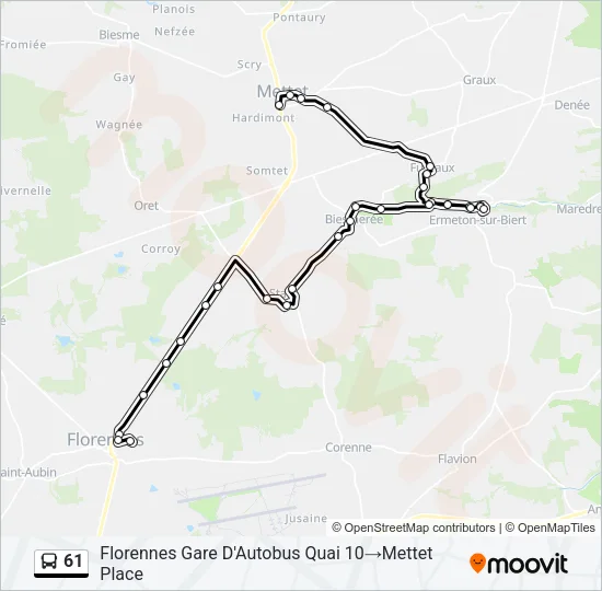 61 Bus Line Map