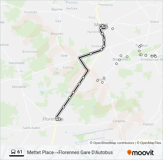 61 Bus Line Map