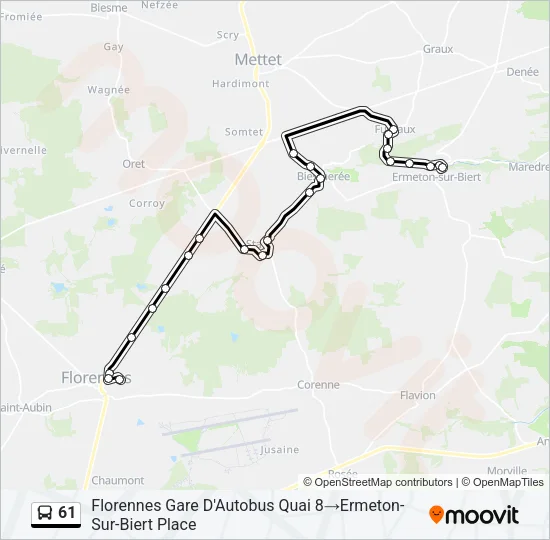 61 Bus Line Map