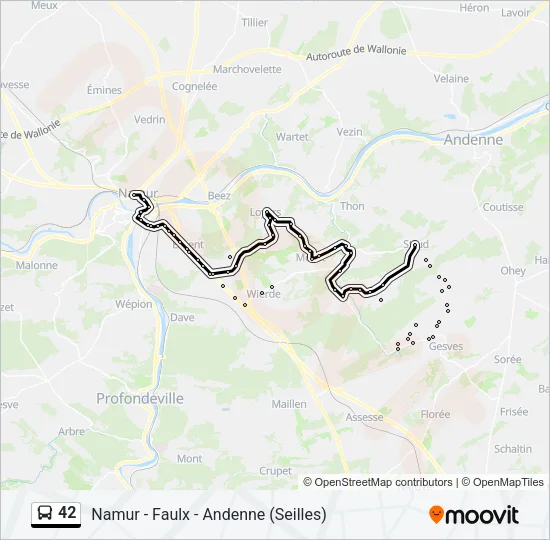 42 Bus Line Map