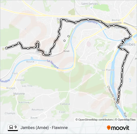 9 Bus Line Map