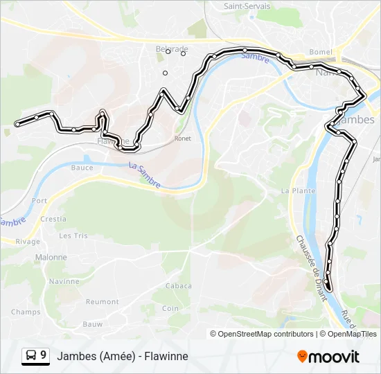 9 Bus Line Map