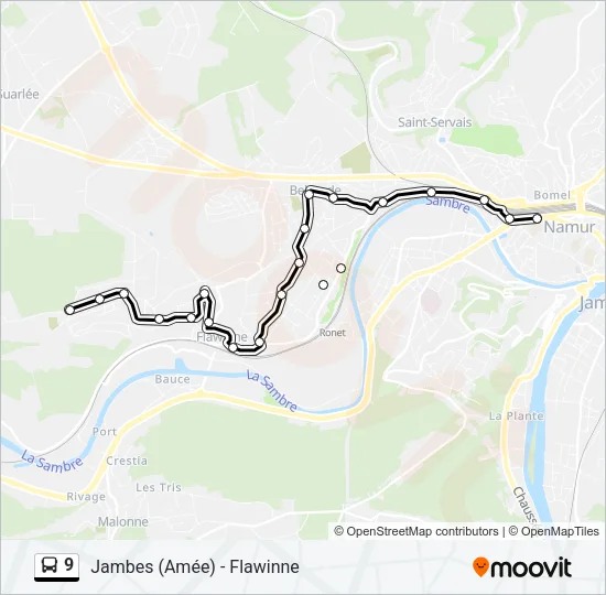 9 Bus Line Map