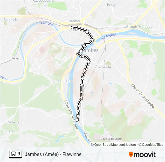 9 Bus Line Map