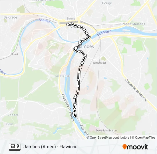 9 Bus Line Map