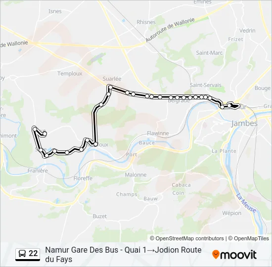 22 Bus Line Map