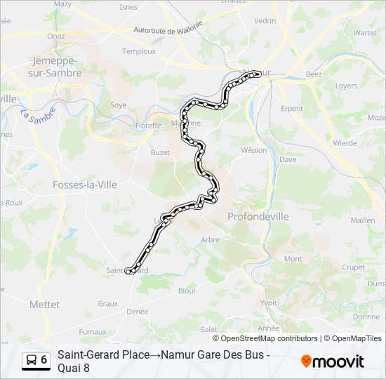 6 bus Line Map