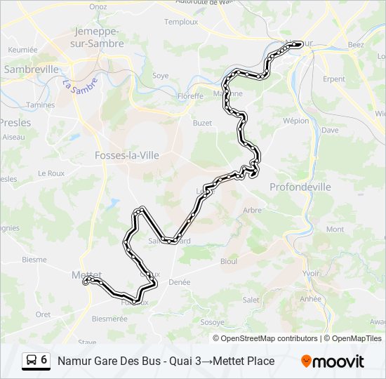 6 bus Line Map