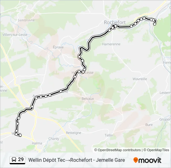 29 Bus Line Map