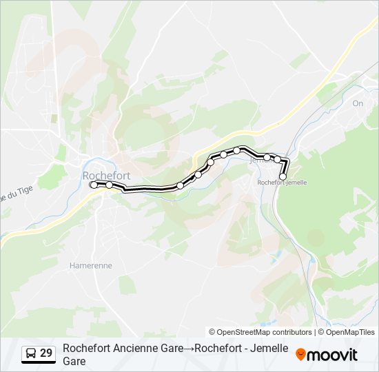 29 bus Line Map