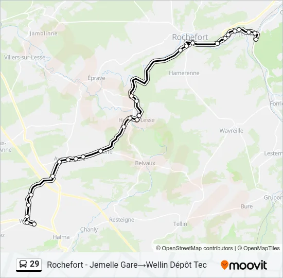 29 Bus Line Map