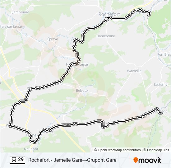 29 bus Line Map